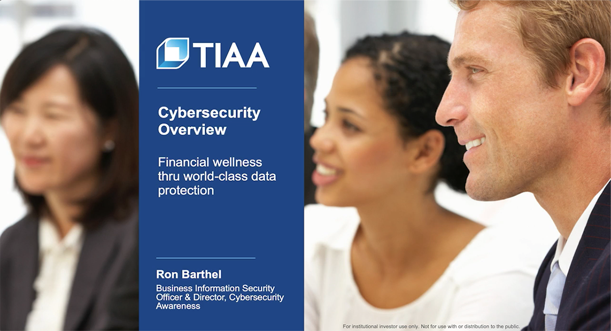 2021 TIAA Cybersecurity Overview - Ron Barthel