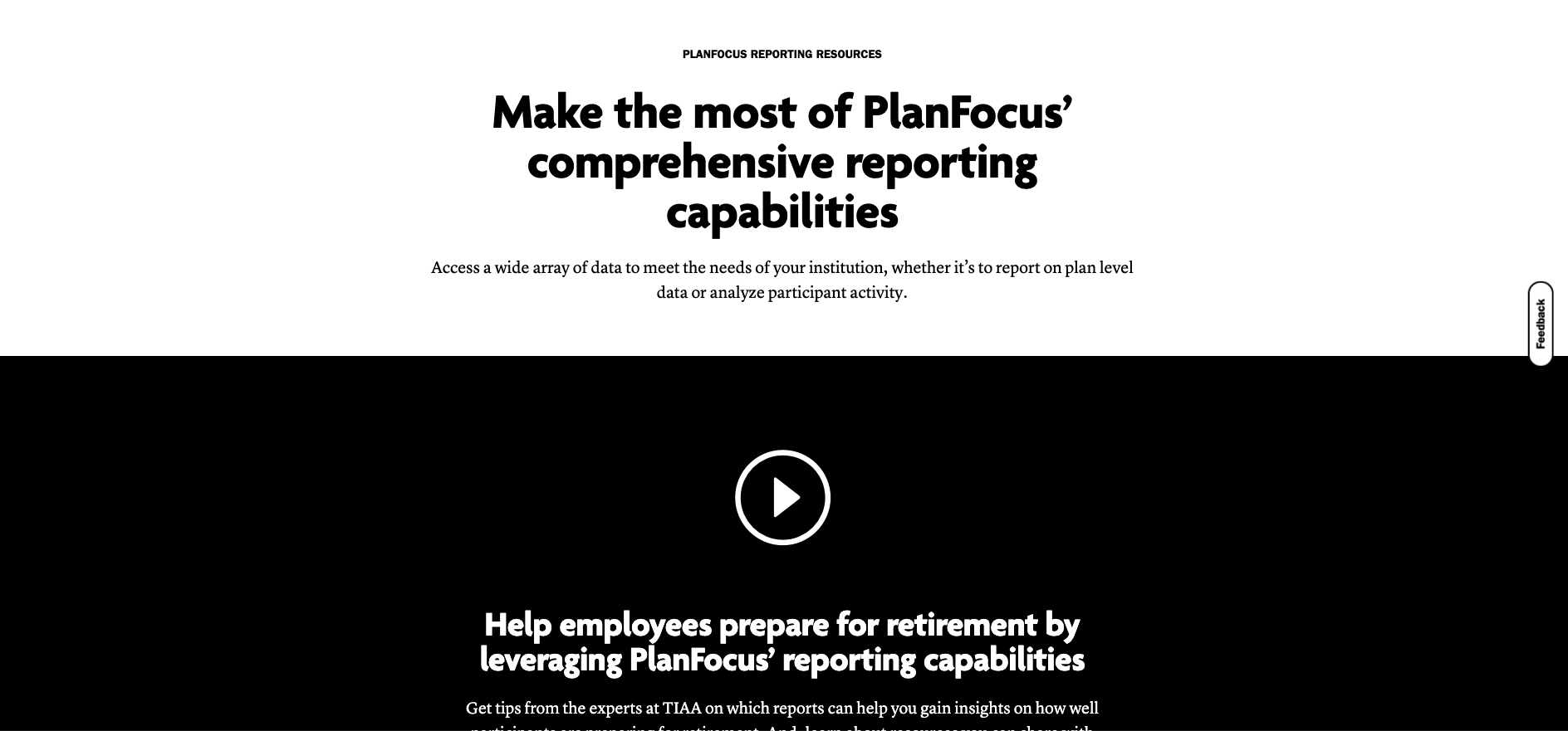 PlanFocus Reporting Overview